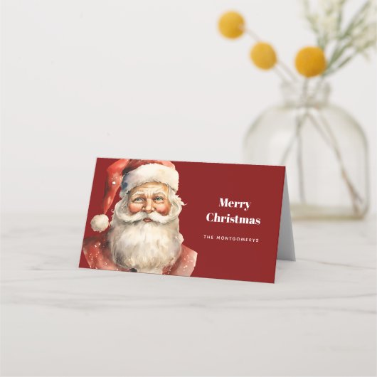 Kerstman Retro Kerstmis Plaatskaartje (Voorkant)