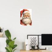 Kerstman Retro Kerstmis Poster (Thuiskantoor)