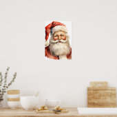 Kerstman Retro Kerstmis Poster (Keuken)