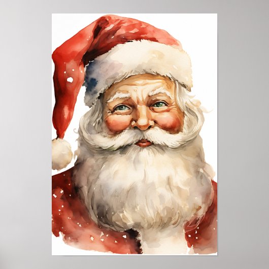 Kerstman Retro Kerstmis Poster (Voorkant)
