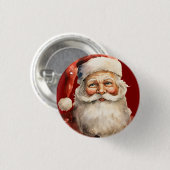Kerstman Retro Kerstmis Ronde Button 3,2 Cm (Voorkant /achterkant)