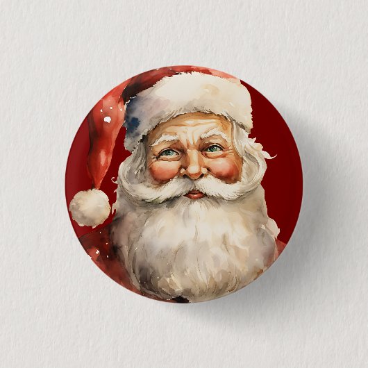 Kerstman Retro Kerstmis Ronde Button 3,2 Cm (Voorkant)