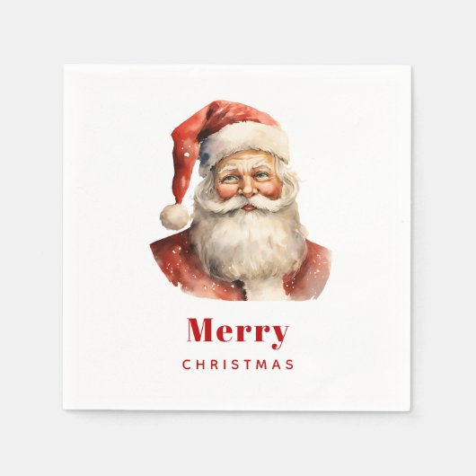 Kerstman Retro Kerstmis Servet (Voorkant)