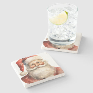 Kerstman Retro Kerstmis Stenen Onderzetter