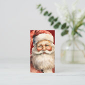 Kerstman Retro Kerstmis Visitekaartje (Staand voorkant)