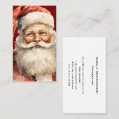 Kerstman Retro Kerstmis Visitekaartje (Voorkant / Achterkant)
