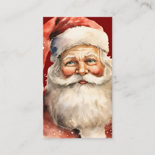 Kerstman Retro Kerstmis Visitekaartje (Voorkant)