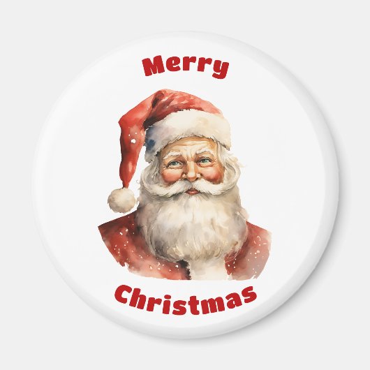 Kerstman Retro Prettig Kerstfeest Magneet (Voorkant)