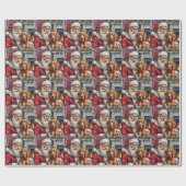 Kerstman Rhodesian Ridgeback Kerst Kunst Cadeaupapier (Vlak)