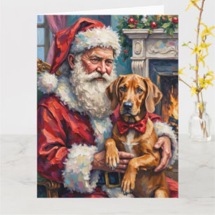 Kerstman Rhodesian Ridgeback Kerst Kunst Kaart