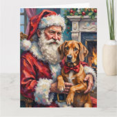 Kerstman Rhodesian Ridgeback Kerst Kunst Kaart (Voorkant)