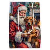 Kerstman Rhodesian Ridgeback Kerst Kunst Medium Cadeauzakje (Achterkant)