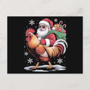 Kerstman Ridder Haan Kerstmis Boerderij Kip Xmas Feestdagenkaart