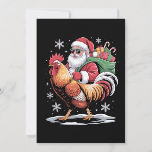 Kerstman Ridder Haan Kerstmis Boerderij Kip Xmas Kaart