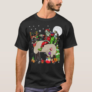 Kerstman Ridder Rendier Siamese Kat Kerstboom L T-shirt