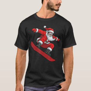 Kerstman Ride Snowboard Grappig Kerstmis Freestyle T-shirt
