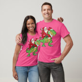 Kerstman Riding T-Rex Dinosaur Kinder T-shirt (Unisex)