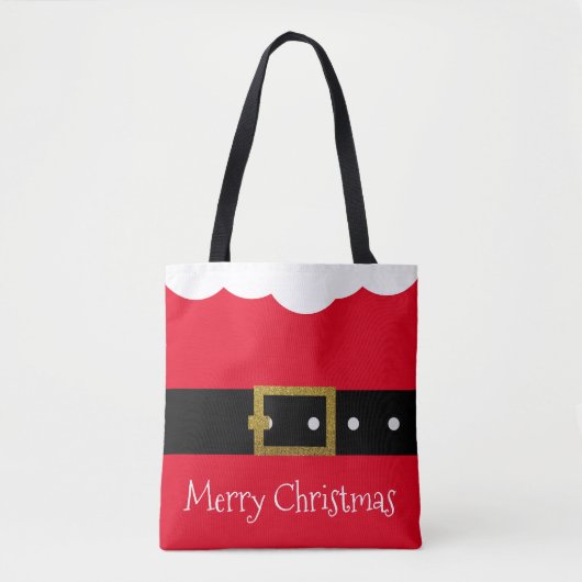 Kerstman riem rood pak tote bag (Voorkant)