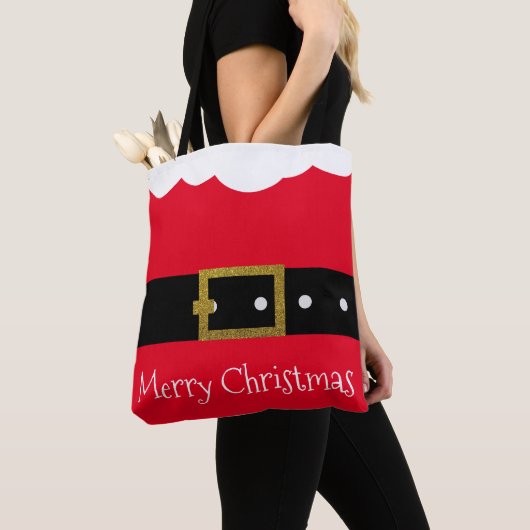 Kerstman riem rood pak tote bag (Dichtbij)