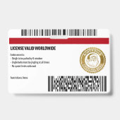 Kerstman Rijbewijs Kerst Badge (Achterkant)