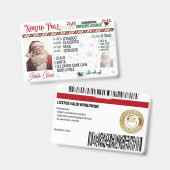 Kerstman Rijbewijs Kerst Badge (Voor- en achterkant)
