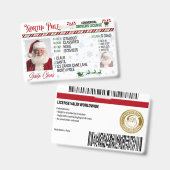 Kerstman rijbewijs kerstbadge badge (Voor- en achterkant)