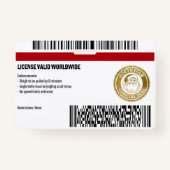 Kerstman rijbewijs kerstbadge badge (Achterkant)