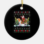 Kerstman rijden Basset Hound lelijk Keramisch Ornament (Voorkant)