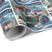 Kerstman Rijden Een Tractor In De Sneeuw Kerstmis Cadeaupapier (Rol Hoek)