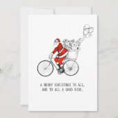 Kerstman Rijden Fietsen Fietsen Kerstmis Feestdagenkaart (Voorkant)