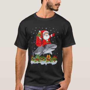 Kerstman Rijden Grote witte haai T-shirt