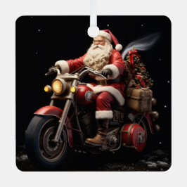 Kerstman rijden op een Harley kerstornament Metalen Ornament