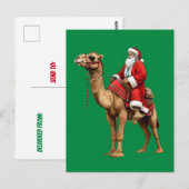 Kerstman rijden op een kameel briefkaart (Voorkant / Achterkant)
