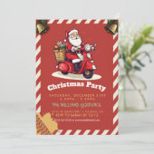 Kerstman rijden op een scooter kaart (Staand voorkant)