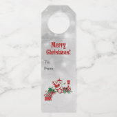 Kerstman rijdend in Kerstpepermunt Snoep Trein Flessenhanger (Voorkant)