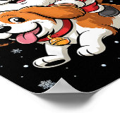 Kerstman rijdend op Cavalier King Charles Spaniel Poster (Hoek)