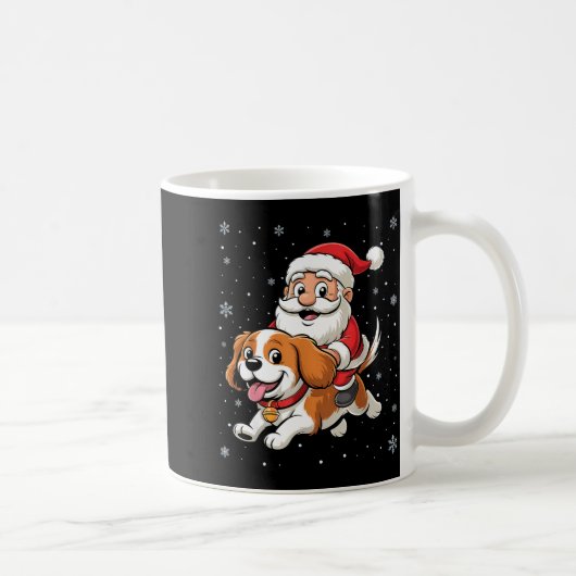Kerstman rijdend op een Cavalier King Charles Span Koffiemok (Rechts)