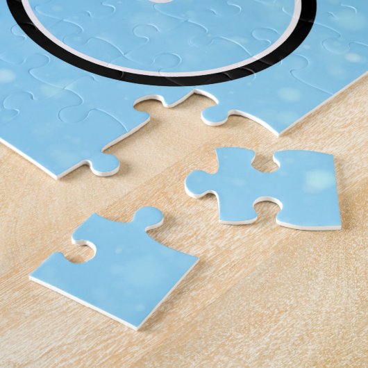 Kerstman rijdt een fiets legpuzzel (Zijkant)