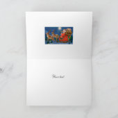 Kerstman rijdt in een slee kaart (Binnen)