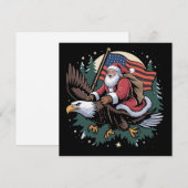 Kerstman rijdt op adelaar VS-vlag Kerstmis  Feestdagenkaart (Voorkant / Achterkant)