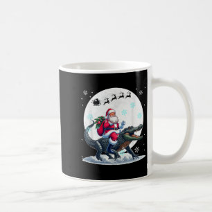 Kerstman rijdt op Alligator Kerstmaan Matching Kin Koffiemok