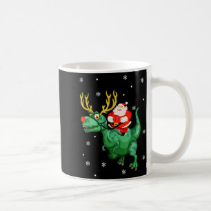 Kerstman rijdt op dinosaurus, grappige kerst liefh koffiemok