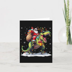 Kerstman rijdt op dinosaurus T Rex Kerst jongens m Kaart