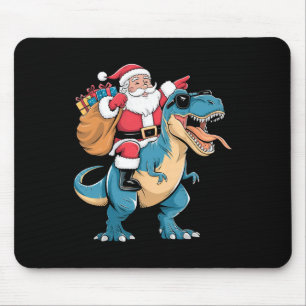 Kerstman rijdt op dinosaurus T Rex Kerst jongens m Muismat