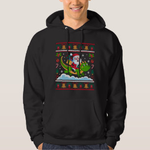 Kerstman rijdt op draak kerstontwerp hoodie