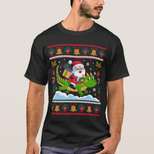 Kerstman rijdt op draak kerstontwerp t-shirt