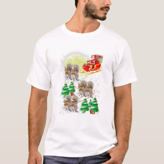 Kerstman rijdt op eekhoorn t-shirt