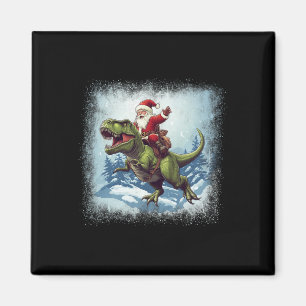 Kerstman rijdt op een dinosaurus T-rex Grappige ke Magneet
