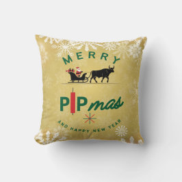 Kerstman rijdt op een stieren slee – Forex Pipmas Kussen