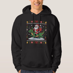 Kerstman rijdt op Kerstmisdraak Hoodie